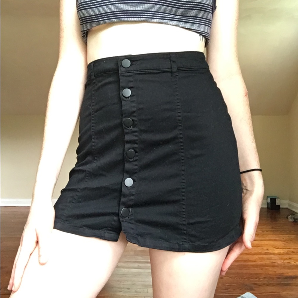 Button up mini skirt